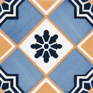 9 X 9 Art Deco 004 Azul Satin Porcelain tile 