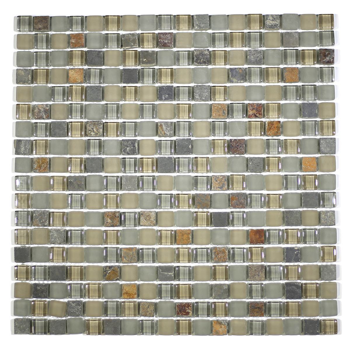 MA19-S 5/8" SQUARE GLASS AND STONE MOSAIC BLEND