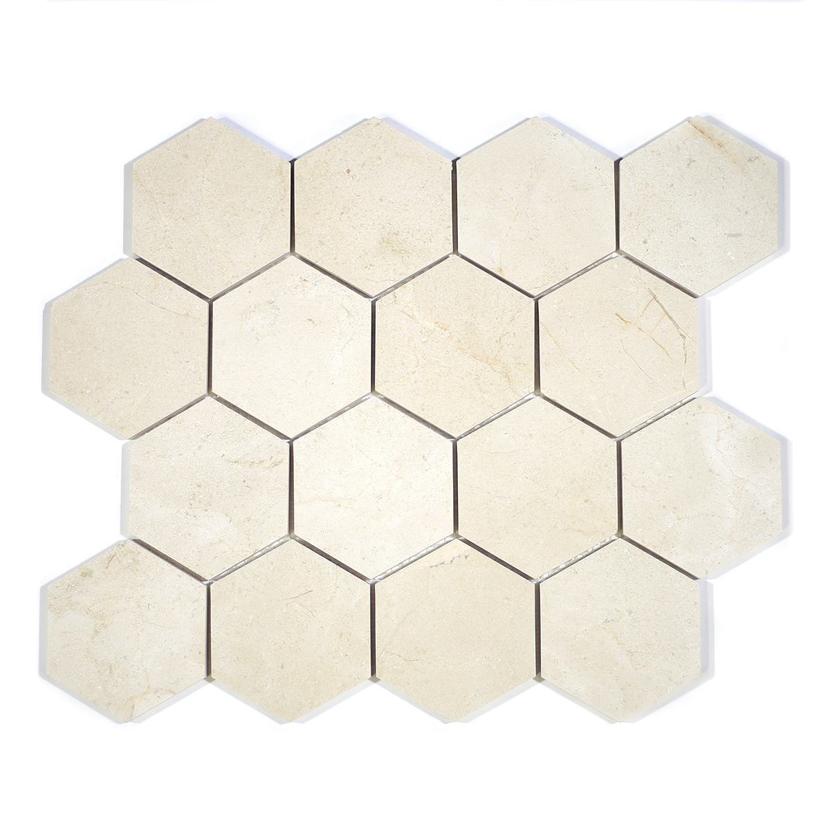 MA230-HX3  3" Crema Marfil Polished Hexagon