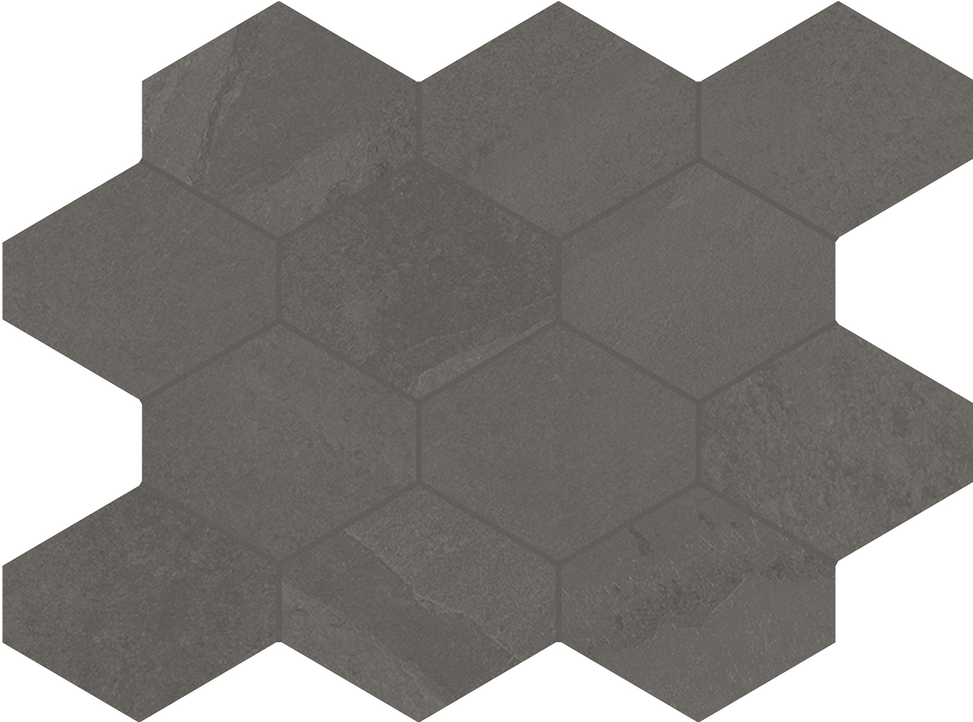 4 x 4 Brazilian Slate Elephant Grey Rectified Porcelain hexagon